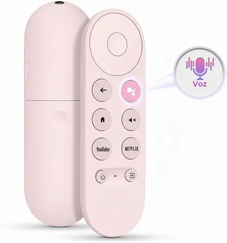 Vista 8 de Sustitución por voz para mando a distancia de Google Chromecast, para control remoto de Google TV y transmisor de Google TV (Rosa)