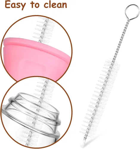 Vista 8 de Mipcase Botellas para gatitos, mini botellas para cachorros con 4 biberones de plástico para mascotas con cepillo de limpieza para alimentar gatitos