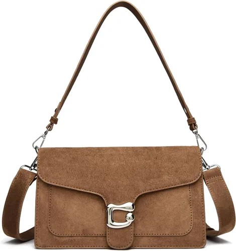 Vista 31 de Travistar Bolsos cruzados para mujer de moda - Pequeño bolso cruzado de hombro con 2 correas, bolso de mano de cuero, bolso de noche de embrague