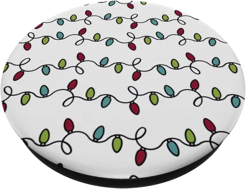 Vista 2 de Lindo patrón de Navidad navideño vintage luces PopSockets intercambiables PopGrip