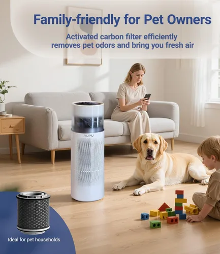 Vista 3 de Purificador de aire 2 en 1 con humidificador, purificadores de aire para el hogar, habitación grande, humidificador y purificador de aire en un