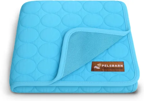 Vista 10 de Pelsbarn Tapete refrescante para perros, comodidad de verano de seda de hielo, auto refrescante, antideslizante, duradera y lavable, tapete