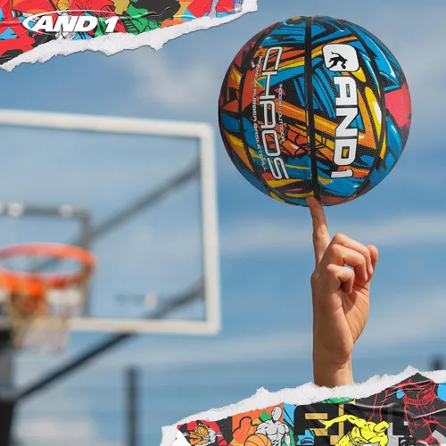 Vista 6 de AND1 Chaos Balón de baloncesto: Balón oficial de tamaño 7 (29.5 pulgadas) de goma, construcción de canal profundo, hecho para juegos de baloncesto