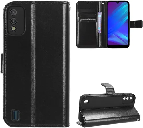 Vista 76 de Funda para Boost Mobile Celero 5G + Funda de piel con tapa para Boost Mobile Celero 5G Plus, color negro
