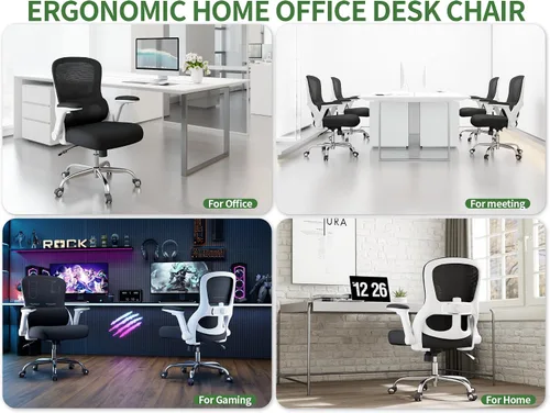 Vista 6 de [Usado] Silla de oficina ergonómica, sillas de escritorio para computadora cómodas, silla de juegos de respaldo alto de malla con soporte lumbar