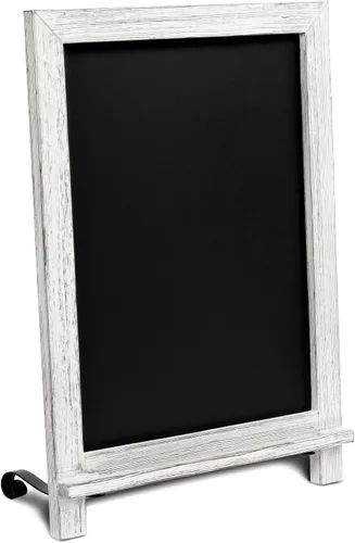 Vista 12 de HBCY Creations Pizarra de Mesa Rústica con Acabado Blanqueado / Pizarra Magnética Colgante de Pared / Caballete Pequeño de Encimera / Tablero de 1