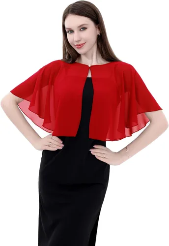 Vista 2 de Capelets de encaje de gasa suave para mujer, chales y envolturas para vestido de noche, boda, capa Bole