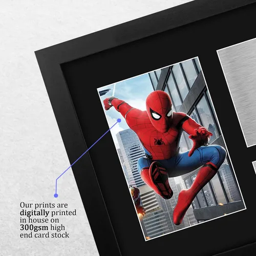 Vista 4 de HWC Trading Tom Holland Regalo USL con Marco Autógrafo Impreso Firmado Spiderman Regalos Foto Impresión Cuadro - Tamaño Carta de EE. UU