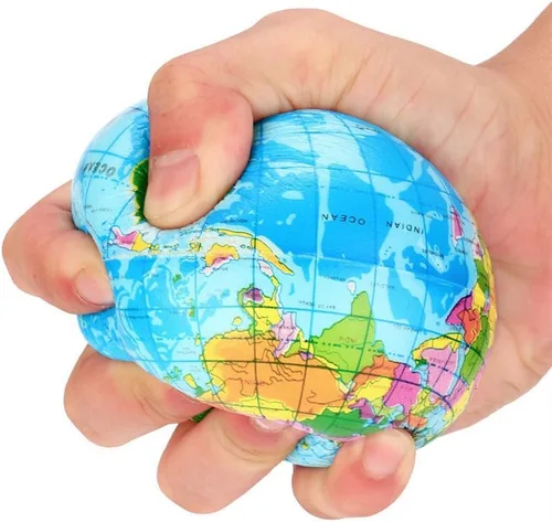 Vista 5 de Bola de estrés para niños y adultos, globo de mapa mundial, bola de estrés, juguete sensorial para aliviar el estrés y la ansiedad, juguete