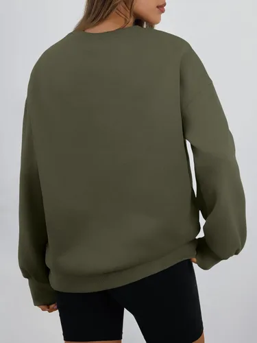 Vista 5 de Trendy Queen - Sudaderas para mujer, sudaderas con capucha de gran tamaño, cuello redondo, suéteres cómodos para otoño e invierno, ropa a la moda