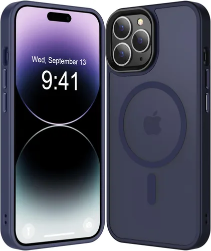 Vista 22 de Fuerte magnético para iPhone 11, compatible con Magsafe, [resistente a caídas de 13 pies] Funda trasera translúcida mate con sensación de piel