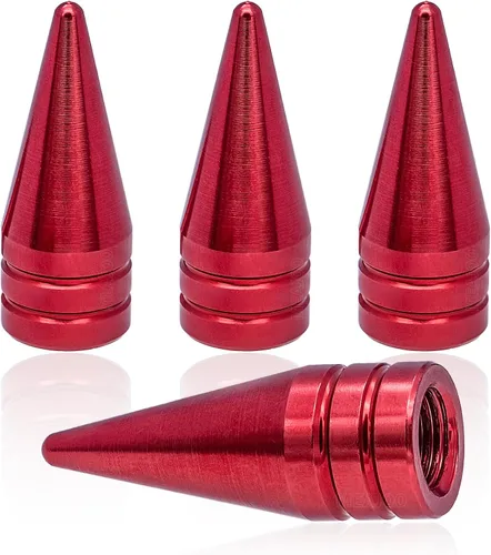 Vista 74 de 4 piezas de tapas de válvula de rueda con forma de punta, válvula de rueda de aleación de aluminio con punta, cubiertas universales de válvula