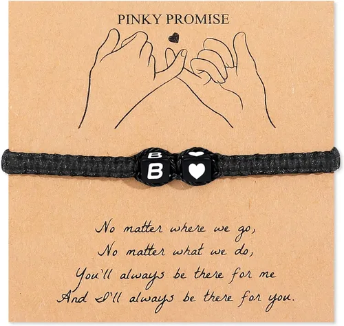 Vista 8 de Pulsera inicial para hombres y mujeres con letra, pulseras de dijes a juego para parejas, pulseras hechas a mano, regalo para novio y novia, regalo