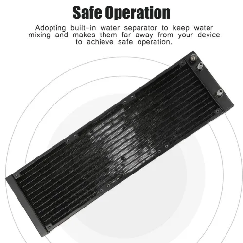 Vista 5 de Intercambiador de calor de 12 tubos Intercambiador de calor de computadora de radiador para sistema de refrigeración por agua de PC (14.173 in)