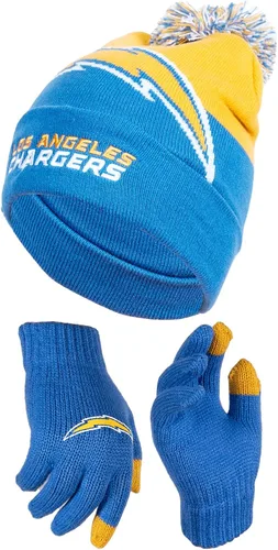 Vista 41 de Ultra Game Gorro de punto de invierno oficial de la NFL para jóvenes, súper suave, con guantes extra cálidos para pantalla táctil Color del equipo 1