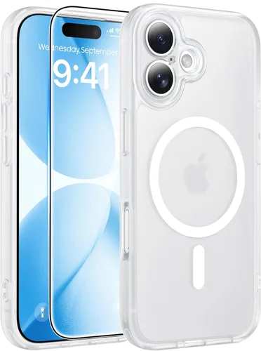 Vista 200 de FNTCASE - Funda para iPhone 16 Pro: magnética, mate, translúcida, de grado militar, protectora contra caídas, resistente, fina, duradera y a prueba