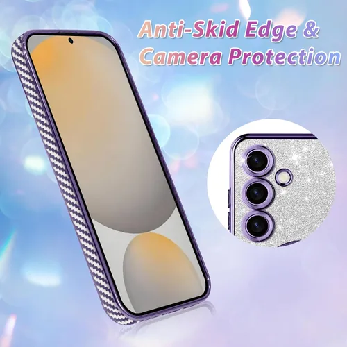 Vista 798 de Bonoma - Funda compatible con Samsung Galaxy S21 Plus, diseño de corazón con purpurina, color rosa Support for MagSafe, Plating Magnetic Case TPU