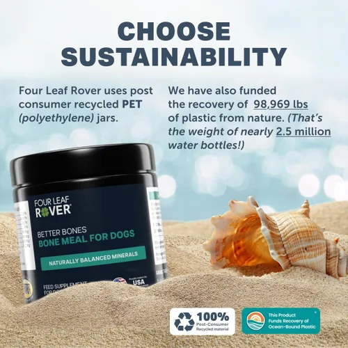 Vista 9 de Four Leaf Rover Better Bones Harina de Hueso para Perros - Suplemento de Calcio para Perros para Articulaciones, Dientes y Huesos Saludables