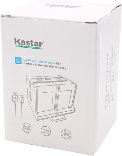 Vista 5 de Kastar Cargador de batería cuádruple compatible con batería Ricoh DB-80 DB80, cargador BJ-8 BJ8, cámara digital Ricoh R50, batería Sanyo DB-L70