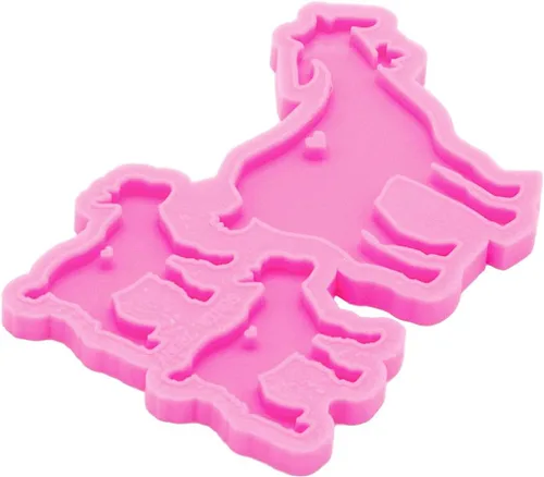 Vista 3 de Angel Wings Molde de familia de ovejas brillantes y brillantes, moldes de silicona para madre y bebé, moldes de resina epoxi para bricolaje, llavero