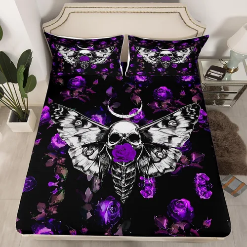 Vista 39 de Erosebridal Juego de sábanas bajeras de rosas rojas y leopardo, tamaño individual, diseño de animales africanos salvajes, diseño de plantas