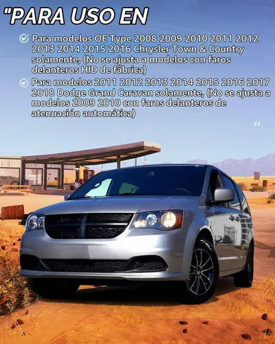Vista 8 de Nilight Conjunto de faros delanteros para 2011 2012 2013 2014 2015 2016 2017 2018 2019 Dodge Grand Caravan 2008-2016 Chrysler Town & Country