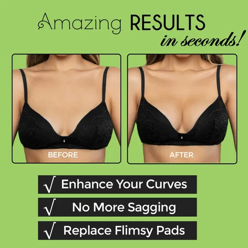 Vista 3 de Double Scoop Bra Inserts with Bonus Pack of Double-Sided Tape, Push Up Bra Pads Inserts, Add a Cup Breast Pads AB, C, D