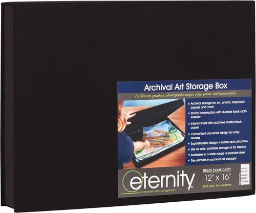 Vista 8 de HG Art Concepts Eternity Archival Clamshell - Caja de almacenamiento de fotos, color negro, 8.5 x 11 pulgadas, para almacenar obras de arte, fotos