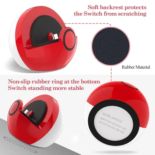 Vista 3 de Antank Charging Dock Compatible with Nintendo Switch and Switch Lite, no Projection Charging Stand, Mini Portable Docking Station Easy for Travel