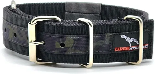 Vista 6 de Canine Athletes 2" Pro-HD - Collar para perro de trabajo resistente de 5 capas, extra fuerte, duradero (negro/verde oliva, XXL)
