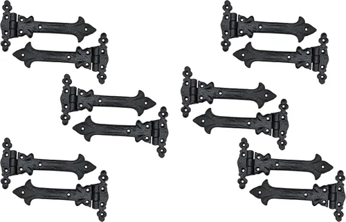 Vista 9 de Adonai Hardware Adonijah Bisagra falsa de aluminio para montaje frontal (6.5" x 12 Pack, Negro mate) para puertas de granero, puertas, armarios