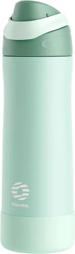 Vista 13 de FJbottle Botella de agua aislada de acero inoxidable, 24 onzas, sin popote, botella de agua deportiva a prueba de fugas con asa ajustable para Azul