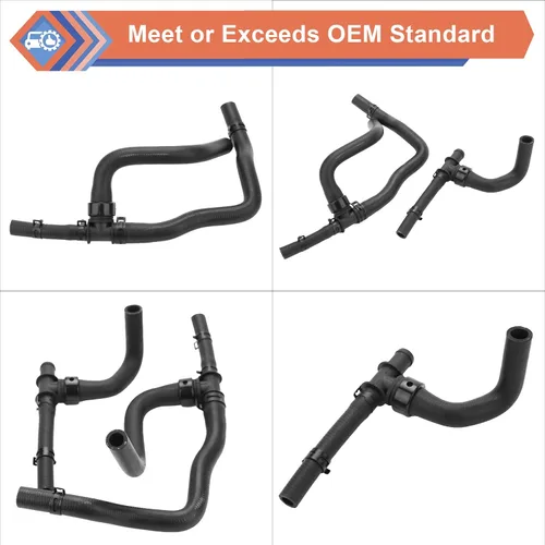 Vista 4 de Kit de tubo de manguera de calentador HVAC con TEE para retorno compatible con Dodge Vehicle 2008-2020 Journey 2.4 VVT, reemplazo # 5058437AD