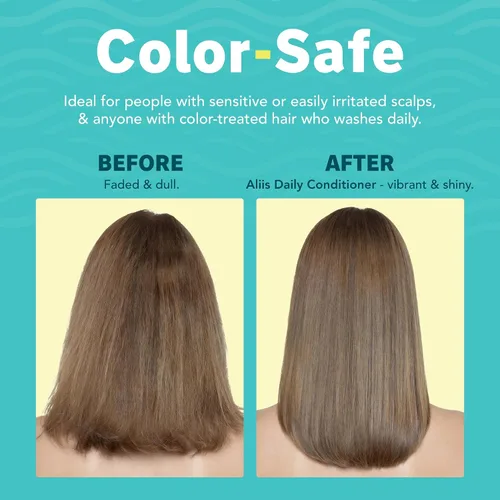 Vista 5 de ALIIS Acondicionador diario – Acondicionador hidratante ligero para desenredar, suavidad y cabello manejable – Sin sulfatos, seguro
