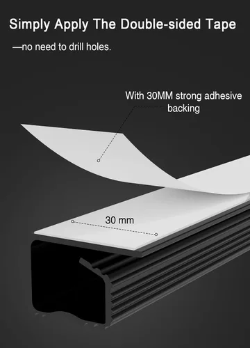 Vista 6 de Organizador de cables para debajo del escritorio, canal en J, paquete de 6 organizadores de cables adhesivos 6-pack adhesive J channel organizes