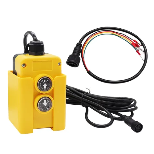 Vista 7 de mankk Interruptor de control remoto de remolque de descarga de 4 cables 12V DC Interruptor de control hacia arriba hacia abajo Unidad de potencia