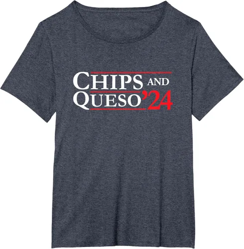 Vista 14 de Novedad 2024 Campaña electoral '24 Chips and Queso T-Shirt, Azul / Patchwork, S Azul Marino