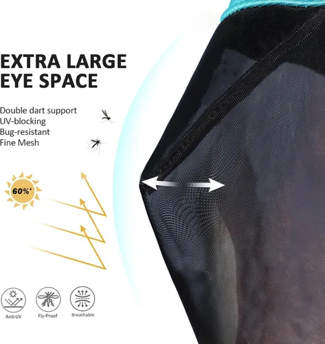 Vista 86 de Harrison Howard Máscara de mosca de caballo luminosa profesional estándar con orejas protección UV para caballo, azul y plateado, pequeño poni Azul
