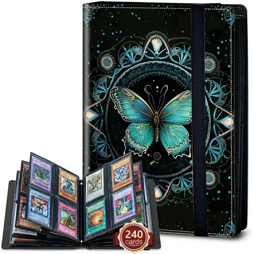 Vista 37 de Rossy Carpeta de tarjetas con 4 bolsillos, carpeta de tarjetas intercambiables, álbum de colección de tarjetas, para 160 tarjetas de carga lateral