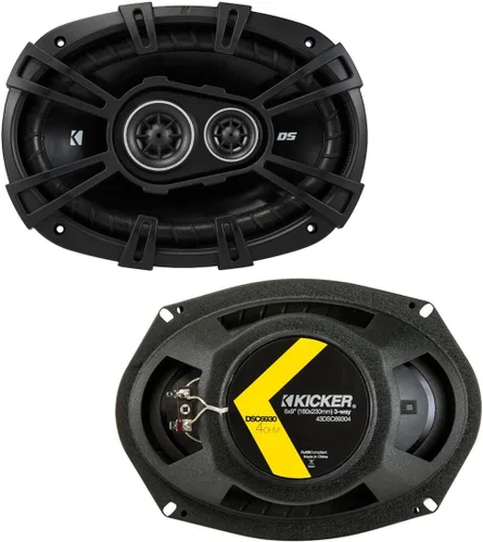 Vista 8 de Harmony Audio Kicker Classic 43DSC6504 Compatible con Honda Civic 1996-2000 Bundle con 43DSC69304 6"x9" 70W Altavoz RMS, HA-A400.4 400W Amp, HA-AK8