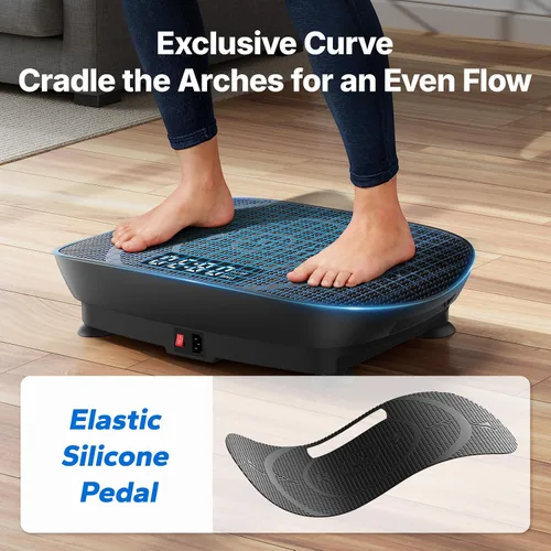 Vista 2 de MERACH Vibration Plate Exercise Machine, Curved Vibration Plate for Lymphatic Drainage Weight Loss, Vibrating Plate with Real-Time Calorie Tracking