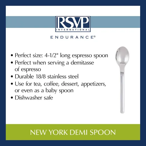 Vista 6 de RSVP International Endurance Collection - Cuchara de café y bar, New York, 4.5 pulgadas, acero inoxidable