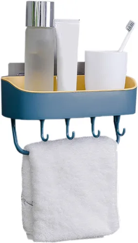Vista 2 de Cicilin Estantes flotantes de plástico para baño, estantes de almacenamiento montados en la pared para cocina, baño, autoadhesivos, montados