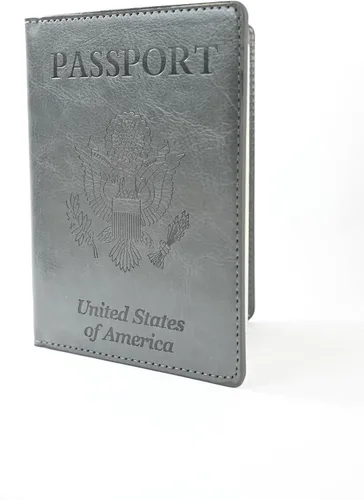 Vista 7 de Skywin Passport Holder (Grey) with Tracker Finder Combo - Passport Case Organizer + Easily Find Your Passport Compatible With Apple iOS, Passport