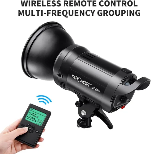 Vista 4 de K&F CONCEPT Luz de video LED SL-60W Iluminación continua con montaje Bowens, 5600K CRI95+ Iluminación regulable para fotografía, tiro al aire libre