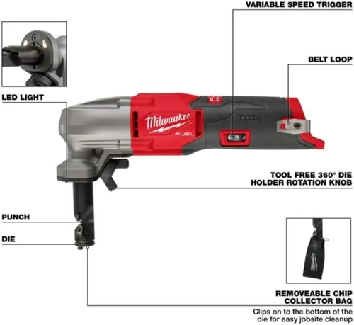Vista 4 de Milwaukee y Milwaukee M12 FUEL 16 - Pinza de velocidad variable de calibre 16, solo herramienta