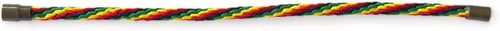 Vista 5 de Rasta - Pulsera hippie a cuadros, pulsera de cordón de raasta negra, pulsera de cuero y algodón trenzado Bob Marley