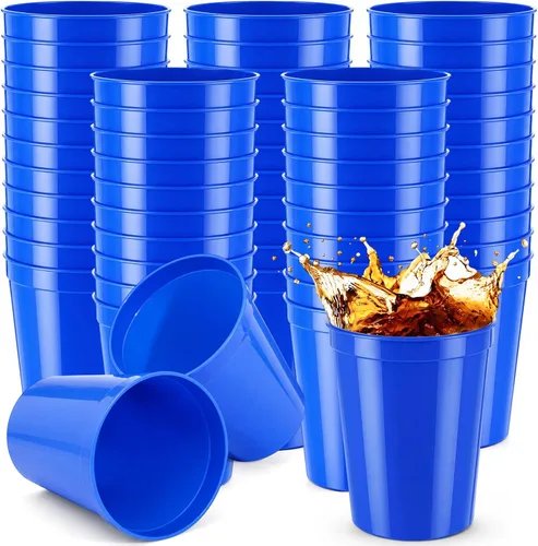 Vista 26 de Yungyan Paquete de 12 vasos de plástico reutilizables de 16 onzas, 4