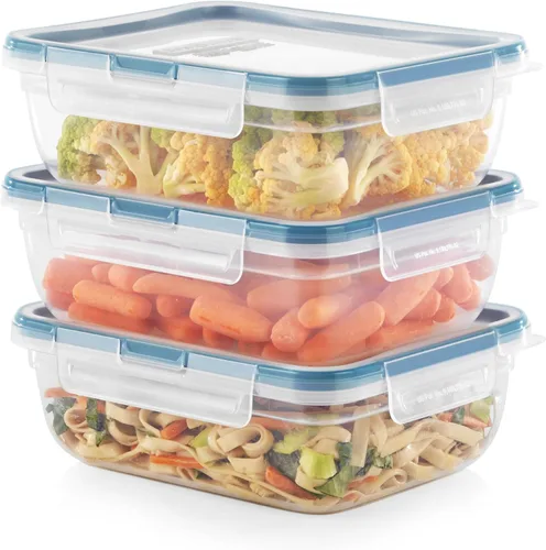 Vista 9 de Snapware Total Solution (Paquete de 2) Juego de Recipientes de Almacenamiento de Alimentos de Plástico, Tapas Herméticas y a Prueba de Fugas