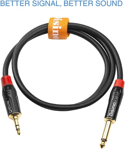 Vista 5 de Cable TS de 1/4 pulg. a TRS de 1/8 pulg., cable adaptador de conexión estéreo TRS de 1/8 pulg. (3.5mm) a TS mono de 1/4 pulg., cable de parche mono